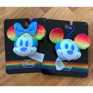 Disney Mickey and Minnie Rainbow Collection‎ clip on keychains